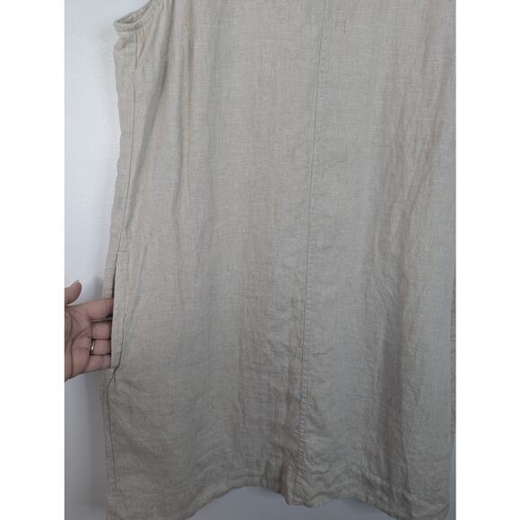 J.Crew Linen Button Back Sleeveless Shift Mini Dress - Picture 3 of 8